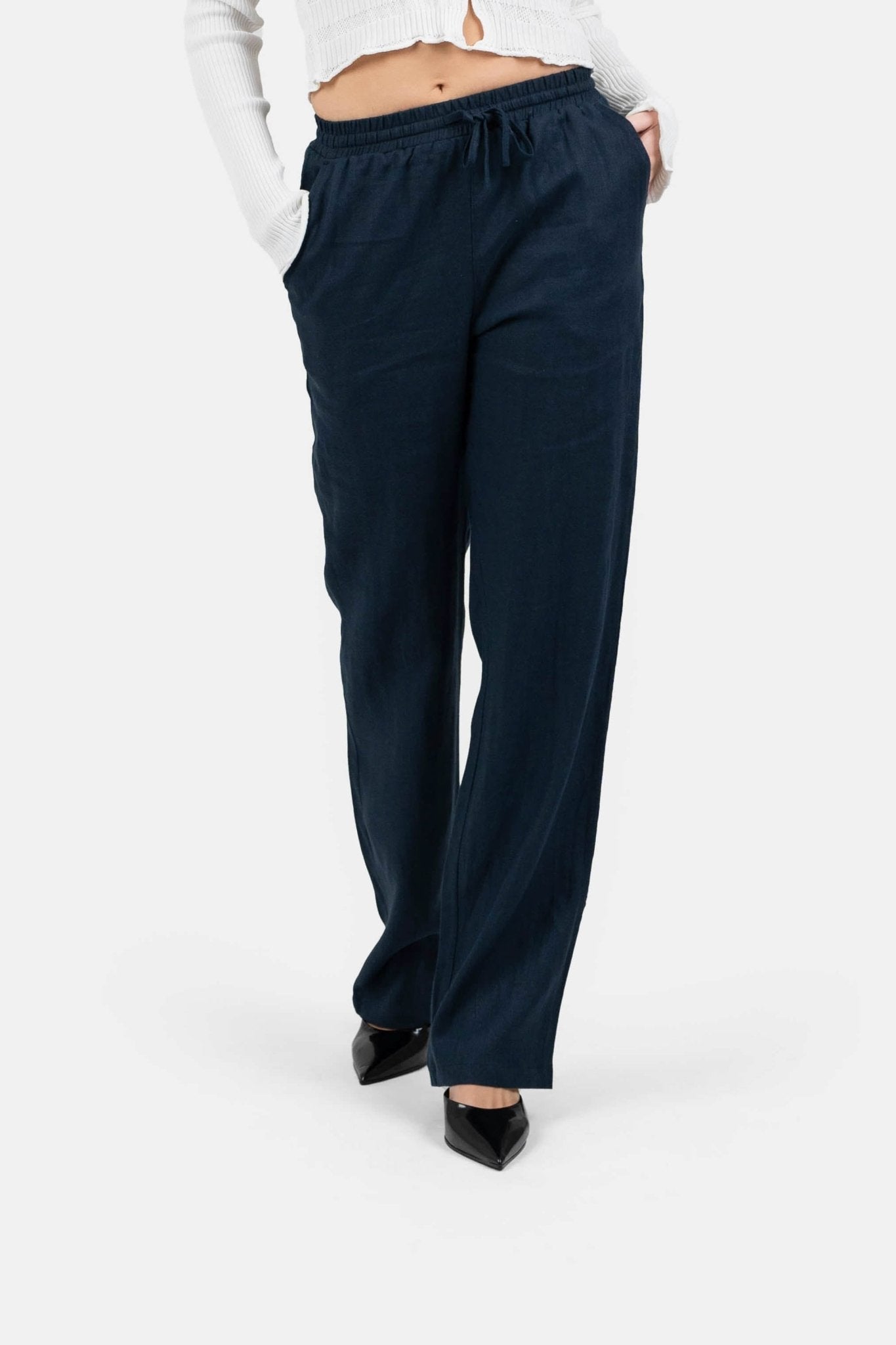 Hørbukser Højtaljede Navy | Skagen-clothing.dk